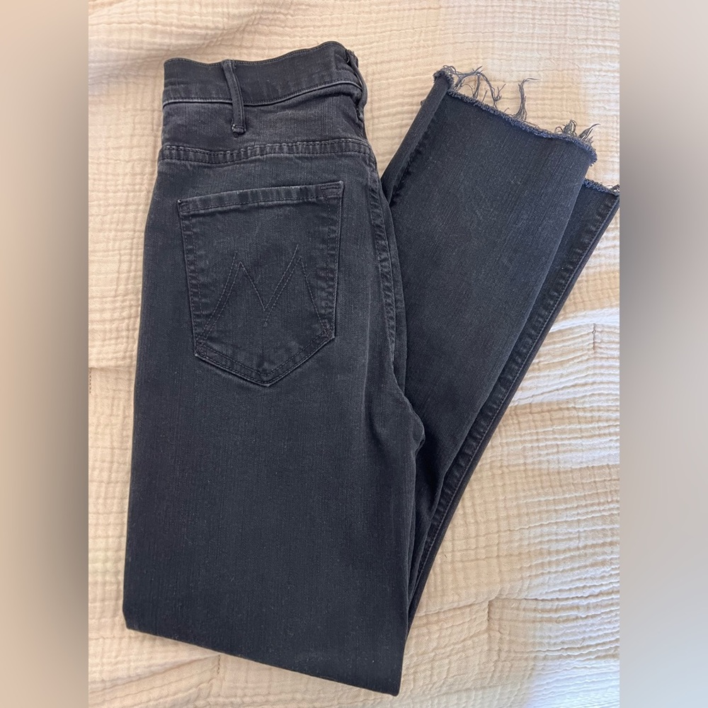 Mother the hustler ankle fray jeans in wash ‘Not Guilty’